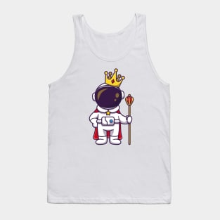 Cute Astronaut King With Crown Tank Top